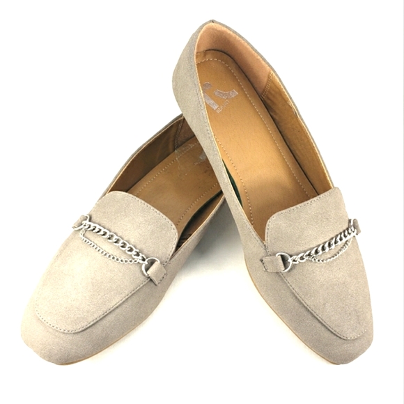 Report Papaya Gray, Slip On, Square Toe, Chain Detail Loafers. Women's Size 7.5W - Picture 6 of 11